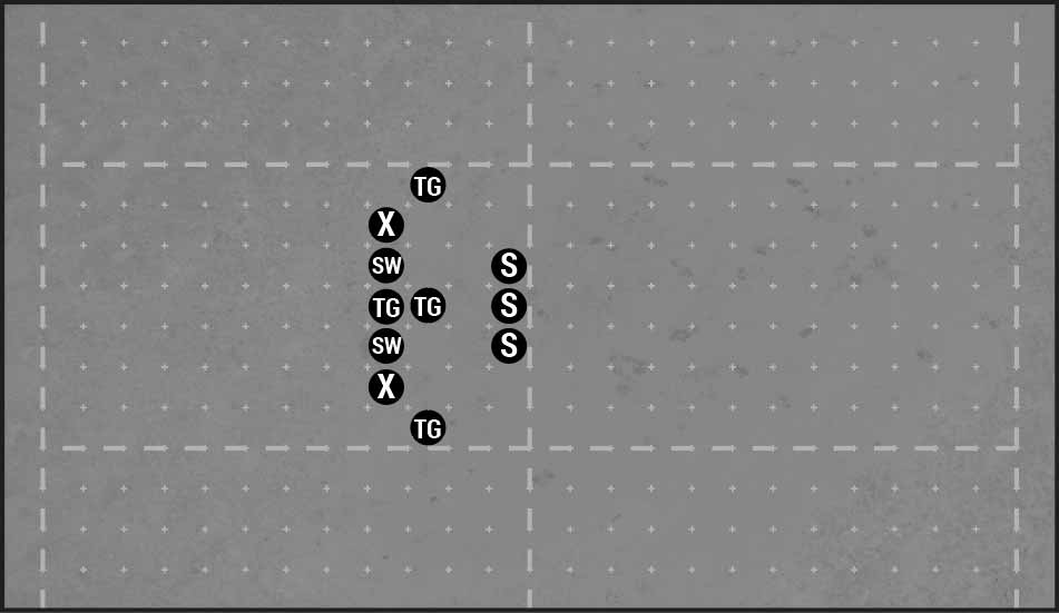 Blood Bowl Khemri Boat kickoff setup