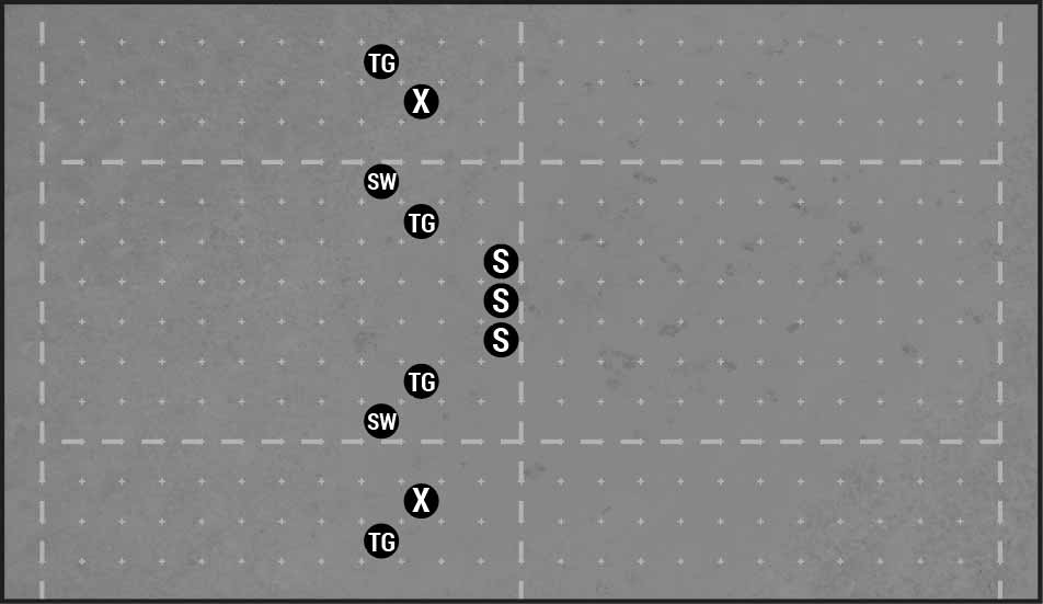 Blood Bowl Khemri Ziggurat kickoff setup